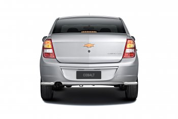 9 559 р. Защита заднего бампера PT GROUP угловая Ø38мм (НПС) CHEVROLET Cobalt 2019-  Chevrolet Cobalt (2019-2023) седан 2-ой рестайлинг (Нержавейка)  с доставкой в г. Керчь. Увеличить фотографию 2