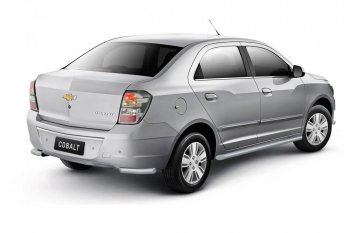 Защита заднего бампера PT GROUP угловая Ø38мм ИСКРА (ППК) CHEVROLET Cobalt 2019- Chevrolet Cobalt (2019-2023) седан 2-ой рестайлинг (Сталь полимерным покрытием в цвет: серебристый ❞Искра❝)
