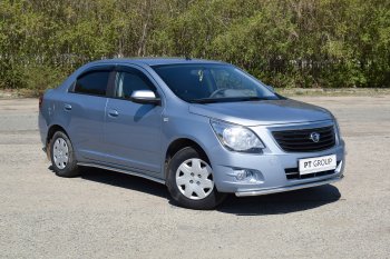 14 399 р. Защита порогов Petroil Tuning (Ø38 мм)  Chevrolet Cobalt (2019-2023) седан 2-ой рестайлинг (Нержавейка)  с доставкой в г. Керчь. Увеличить фотографию 2