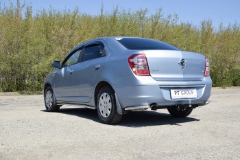 14 399 р. Защита порогов Petroil Tuning (Ø38 мм)  Chevrolet Cobalt (2019-2023) седан 2-ой рестайлинг (Нержавейка)  с доставкой в г. Керчь. Увеличить фотографию 3