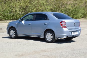 14 399 р. Защита порогов Petroil Tuning (Ø38 мм)  Chevrolet Cobalt (2019-2023) седан 2-ой рестайлинг (Нержавейка)  с доставкой в г. Керчь. Увеличить фотографию 4