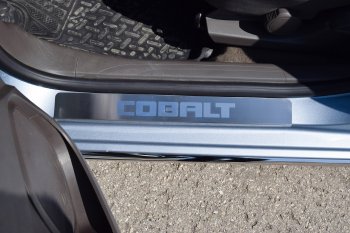 2 399 р. Пороги накладки дверей Petroil Tuning  Chevrolet Cobalt (2019-2023) седан 2-ой рестайлинг  с доставкой в г. Керчь. Увеличить фотографию 2