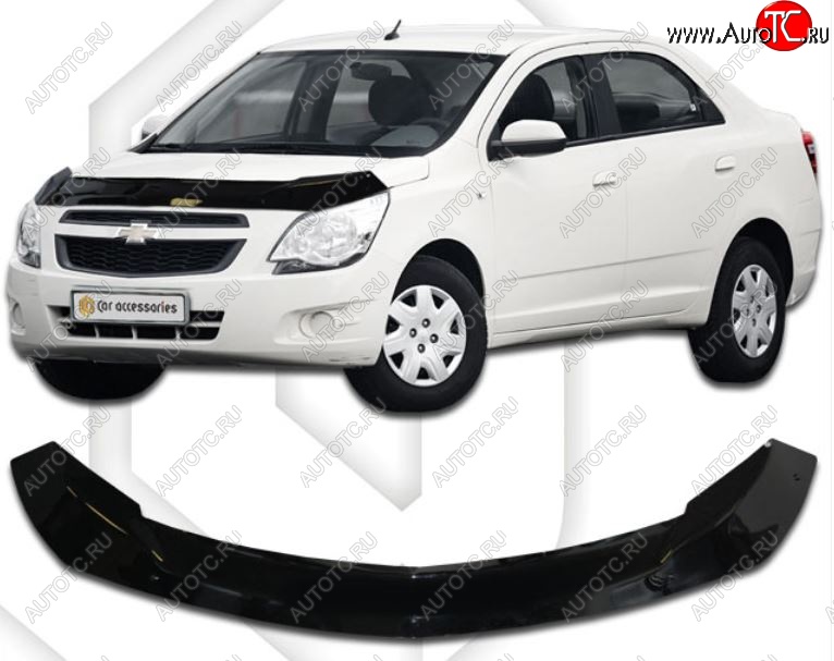 2 199 р. Дефлектор капота CA-Plastic Chevrolet Cobalt седан дорестайлинг (2011-2016) (Classic черный, Без надписи) с доставкой в г. Керчь Увеличить фотографию 1 2 199 р. Дефлектор капота CA-Plastic Chevrolet Cobalt седан дорестайлинг (2011-2016) (Classic черный, Без надписи) с доставкой в г. Керчь