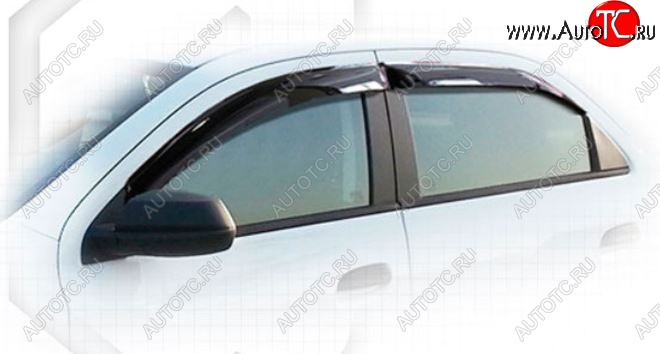 2 199 р. Дефлектора окон CA-Plastiс Chevrolet Cobalt седан дорестайлинг (2011-2016) (Classic полупрозрачный, Без хром.молдинга)  с доставкой в г. Керчь