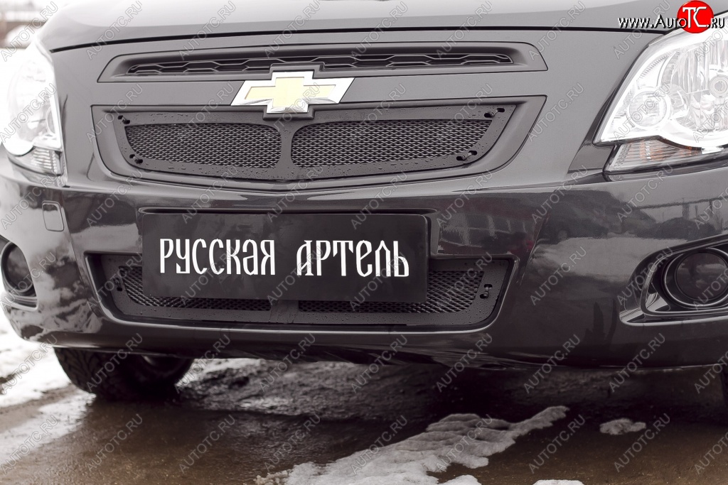 3 669 р. Защитная сетка радиатора и решетки переднего бампера РА Chevrolet Cobalt седан дорестайлинг (2011-2016)  с доставкой в г. Керчь