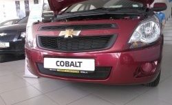 2 089 р. Нижняя сетка на бампер Russtal (черная) Chevrolet Cobalt седан дорестайлинг (2011-2016)  с доставкой в г. Керчь. Увеличить фотографию 2