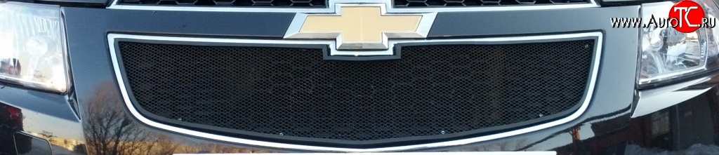 1 469 р. Сетка в решетку радиатора Russtal Chevrolet Cobalt седан дорестайлинг (2011-2016) (черная)  с доставкой в г. Керчь