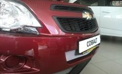 2 189 р. Нижняя сетка на бампер Russtal (хром) Chevrolet Cobalt седан дорестайлинг (2011-2016)  с доставкой в г. Керчь. Увеличить фотографию 2
