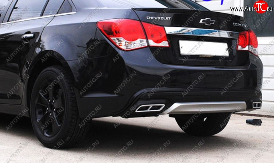 5 299 р. Накладка на задний бампер Extreem Chevrolet Cruze J300 седан рестайлинг (2012-2015) (Неокрашенная)  с доставкой в г. Керчь