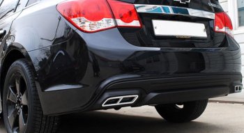 5 299 р. Накладка на задний бампер Extreem Chevrolet Cruze J300 седан рестайлинг (2012-2015) (Неокрашенная)  с доставкой в г. Керчь. Увеличить фотографию 2