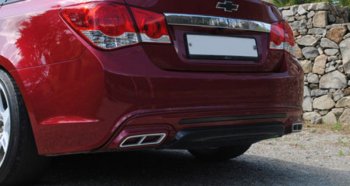 5 299 р. Накладка на задний бампер Extreem Chevrolet Cruze J300 седан рестайлинг (2012-2015) (Неокрашенная)  с доставкой в г. Керчь. Увеличить фотографию 5