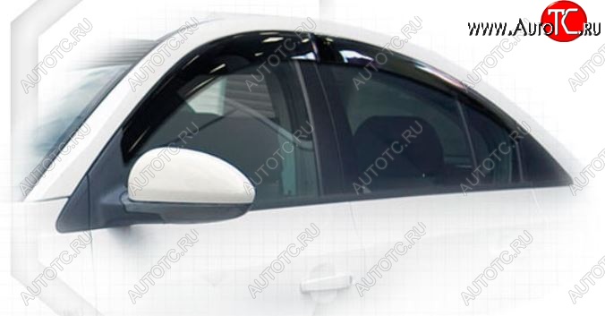 2 199 р. Дефлектора окон CA-Plastiс Chevrolet Cruze J300 седан дорестайлинг (2009-2012) (Classic полупрозрачный, Без хром.молдинга)  с доставкой в г. Керчь