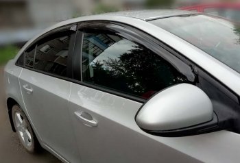 Дефлекторы окон (ветровики) SIM Chevrolet Cruze J300 седан дорестайлинг (2009-2012)