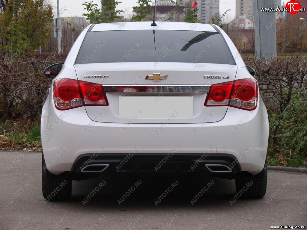 3 589 р. Диффузор заднего бампера Sport  Chevrolet Cruze  J300 (2009-2012) седан дорестайлинг (Глянец под окраску, Неокрашенный)  с доставкой в г. Керчь