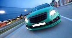 3 529 р. Радиаторная решётка (дорестайлинг) Sport v2 Chevrolet Cruze J305 хэтчбек дорестайлинг (2009-2012) (Неокрашенная)  с доставкой в г. Керчь. Увеличить фотографию 4