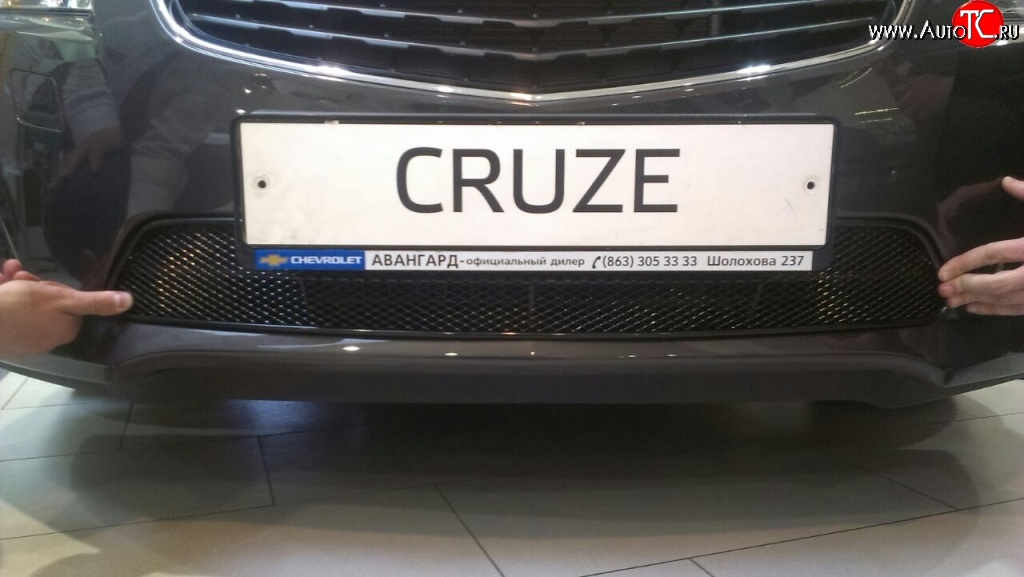 2 899 р. Сетка на бампер Novline Chevrolet Cruze J300 седан рестайлинг (2012-2015)  с доставкой в г. Керчь