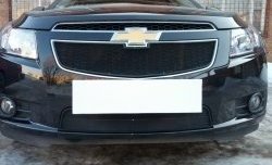 1 469 р. Нижняя сетка на бампер Russtal (черная) Chevrolet Cruze J305 хэтчбек дорестайлинг (2009-2012)  с доставкой в г. Керчь. Увеличить фотографию 4