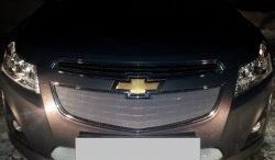Сетка в решетку радиатора Russtal Chevrolet Cruze J305 хэтчбек рестайлинг (2012-2015) (хром)