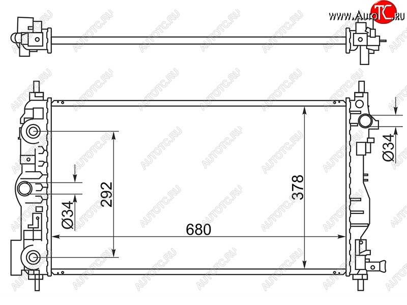 6 449 р. Радиатор двигателя SAT (пластинчатый, МКПП/АКПП, Z20S1, LLW, Z20D1) Chevrolet Cruze J308 универсал рестайлинг (2012-2015)  с доставкой в г. Керчь