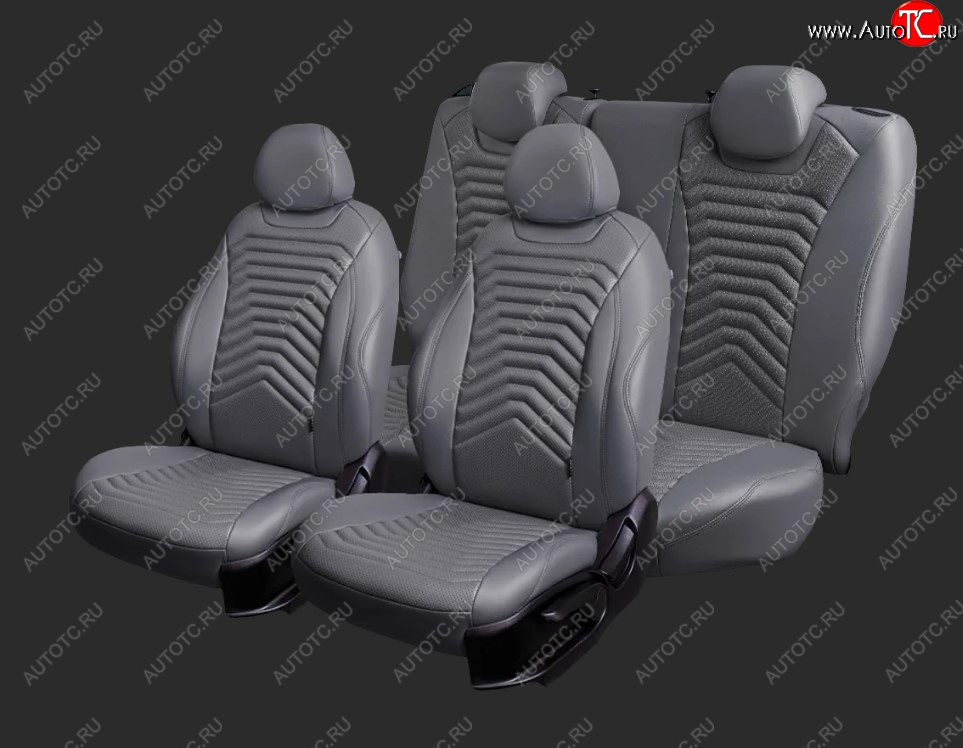18 749 р. Чехлы для сидений Lord Autofashion Байрон ПРЕЗИДЕНТ (экокожа, спинка 60/40, 2 П- и 1 Г-образных подголовника  Chevrolet Cruze ( J300,  J305,  J308) (2009-2015) седан дорестайлинг, хэтчбек дорестайлинг, седан рестайлинг, универсал рестайлинг, хэтчбек рестайлинг (Серый, вставка серая, строчка серая)  с доставкой в г. Керчь