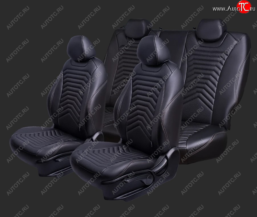 27 649 р. Чехлы для сидений Lord Autofashion Байрон ПРЕЗИДЕНТ (экокожа, спинка 60/40, 2 П- и 1 Г-образных подголовника Chevrolet Cruze J308 универсал рестайлинг (2012-2015) (Черный, вставка черная, строчка бежевая)  с доставкой в г. Керчь