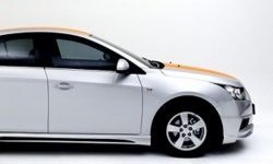 3 999 р. Накладка на передний бампер Extrime Chevrolet Cruze J300 седан дорестайлинг (2009-2012) (Неокрашенная)  с доставкой в г. Керчь. Увеличить фотографию 2