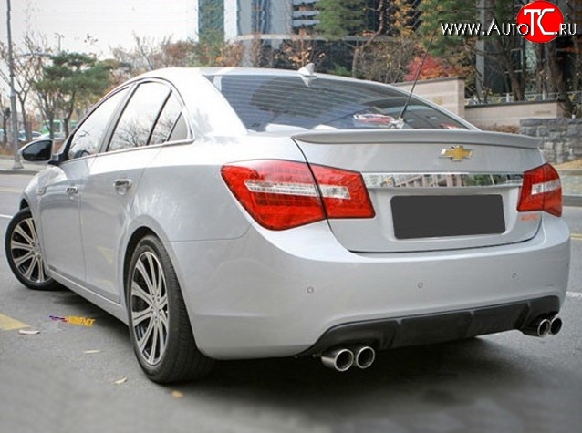 3 299 р. Диффузор заднего бампера с двумя выхлопами Секвентум v1 Chevrolet Cruze J300 седан дорестайлинг (2009-2012) (Неокрашенная)  с доставкой в г. Керчь