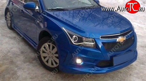 6 999 р. Передний бампер Sport Chevrolet Cruze J300 седан дорестайлинг (2009-2012) (Неокрашенный)  с доставкой в г. Керчь