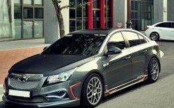 4 199 р. Пороги накладки CT Chevrolet Cruze J300 седан рестайлинг (2012-2015) (Неокрашенные)  с доставкой в г. Керчь. Увеличить фотографию 2