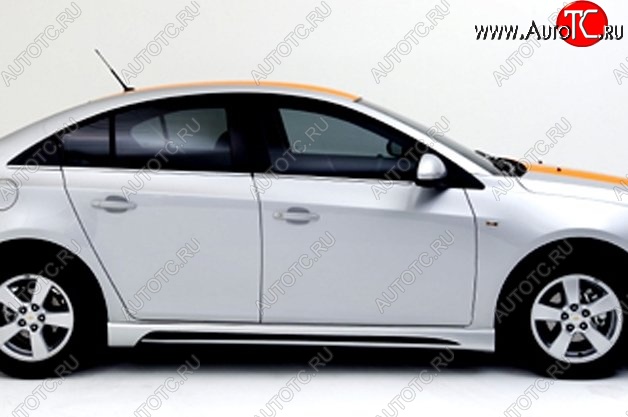 4 199 р. Пороги накладки Extrime Chevrolet Cruze J300 седан рестайлинг (2012-2015) (Неокрашенные)  с доставкой в г. Керчь
