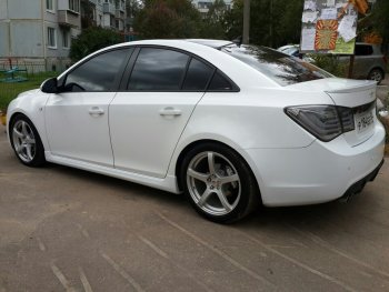 4 099 р. Пороги накладки пластиковые CT Chevrolet Cruze J308 универсал рестайлинг (2012-2015) (Неокрашенные)  с доставкой в г. Керчь. Увеличить фотографию 2