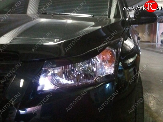 999 р. Реснички на фары CT Chevrolet Cruze J300 седан рестайлинг (2012-2015) (Неокрашенные)  с доставкой в г. Керчь