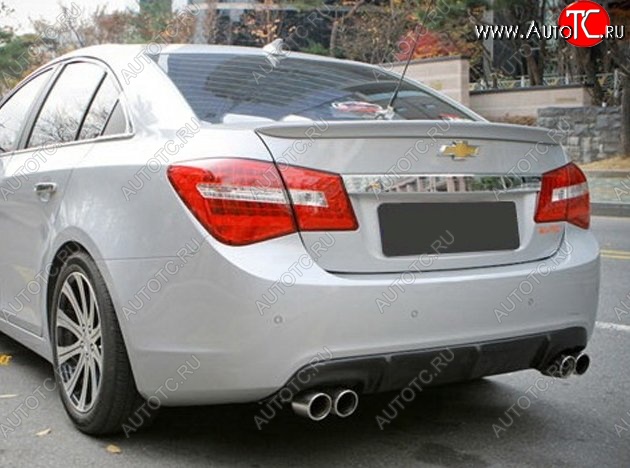 2 999 р. Лип спойлер CT Chevrolet Cruze J300 седан дорестайлинг (2009-2012) (Неокрашенный)  с доставкой в г. Керчь