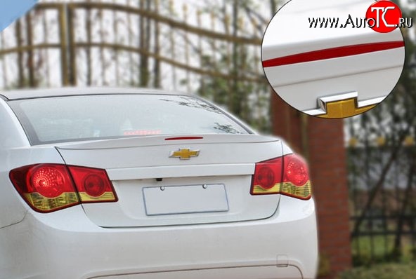 2 199 р. Лип спойлер M-VRS V2 Chevrolet Cruze J300 седан дорестайлинг (2009-2012) (Неокрашенный)  с доставкой в г. Керчь