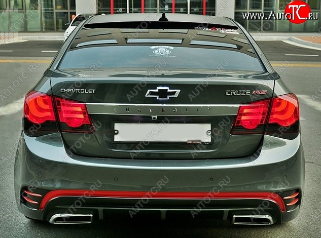 7 799 р. Задний бампер CT v1 Chevrolet Cruze J300 седан дорестайлинг (2009-2012) (Неокрашенный)  с доставкой в г. Керчь