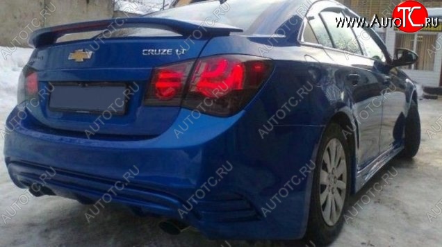 6 699 р. Задний бампер Sport Chevrolet Cruze J300 седан дорестайлинг (2009-2012) (Неокрашенный)  с доставкой в г. Керчь