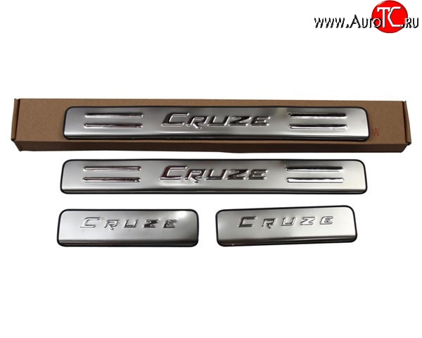 1 589 р. Накладки на порожки автомобиля M-VRS Chevrolet Cruze J308 универсал рестайлинг (2012-2015)  с доставкой в г. Керчь