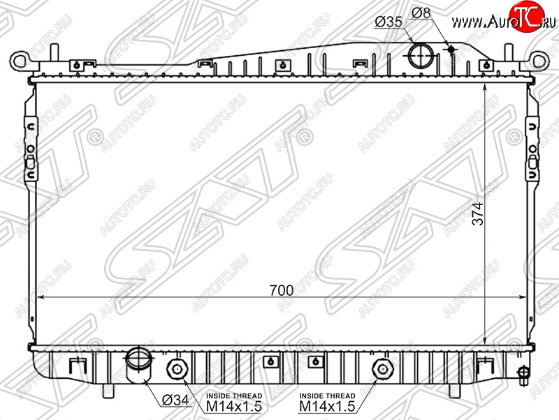 7 899 р. Радиатор двигателя SAT (пластинчатый, 1.8/2.0/2.5, АКПП/МКПП) Chevrolet Evanda (2004-2006)  с доставкой в г. Керчь