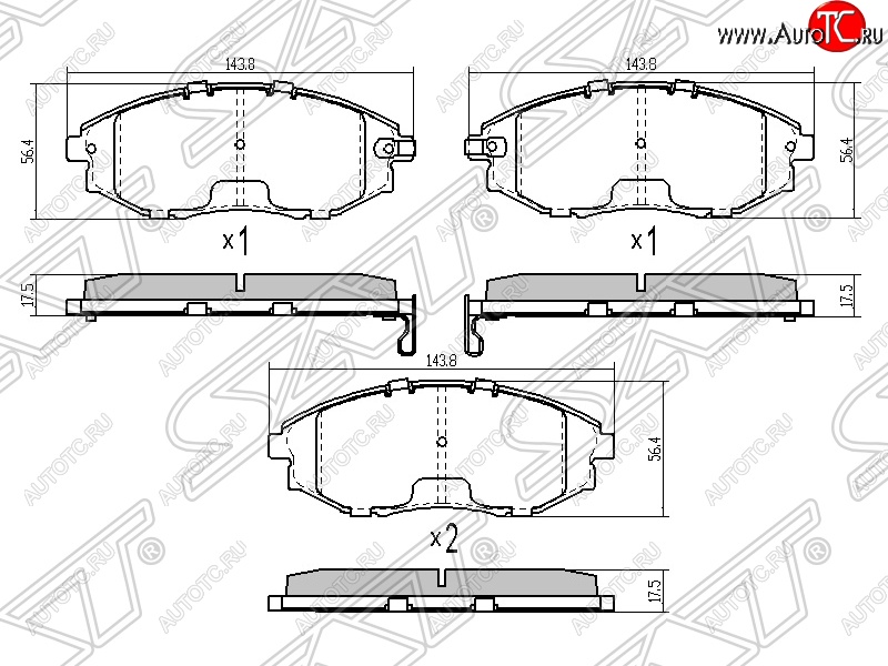 1 199 р. Колодки тормозные SAT (передние) Chevrolet Epica V250 (2006-2012)  с доставкой в г. Керчь