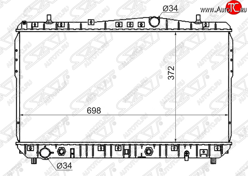 5 549 р. Радиатор двигателя SAT (пластинчатый, 1.4/1.6/1.8, МКПП/АКПП) Daewoo Nubira J150 (2000-2002)  с доставкой в г. Керчь