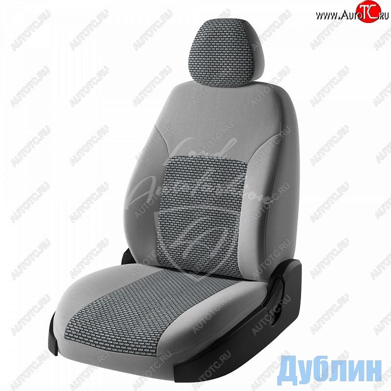 6 699 р. Чехлы для сидений Lord Autofashion Дублин (жаккард) Daewoo Gentra KLAS седан (2012-2016) (Серый, вставка Сеул Серый)  с доставкой в г. Керчь