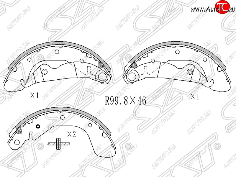 1 439 р. Колодки тормозные SAT (задние) Daewoo Nexia рестайлинг (2008-2015)  с доставкой в г. Керчь