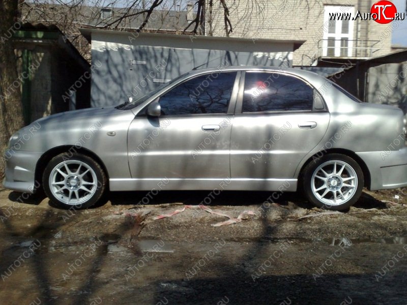 4 399 р. Пороги накладки CT Daewoo Lanos T150 рестайлинг, седан (2000-2009) (Неокрашенные)  с доставкой в г. Керчь