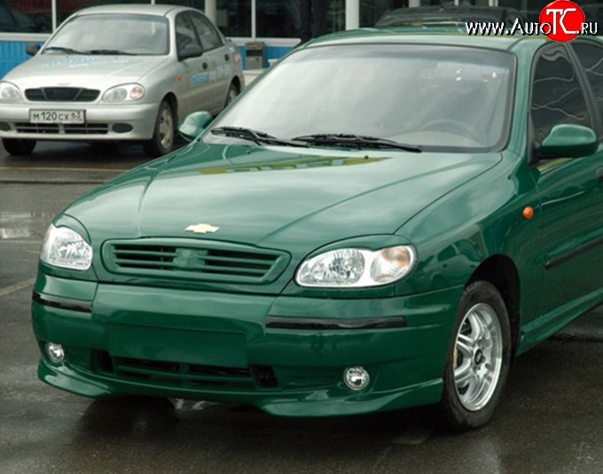 569 р. Реснички на фары M-VRS Daewoo Lanos T150 рестайлинг, седан (2000-2009) (Неокрашенные)  с доставкой в г. Керчь