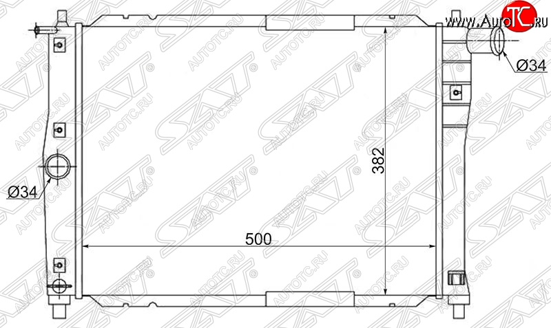 2 449 р. Радиатор двигателя SAT (трубчатый, МКПП, без кондиционера) Daewoo Lanos T150 рестайлинг, седан (2000-2009)  с доставкой в г. Керчь