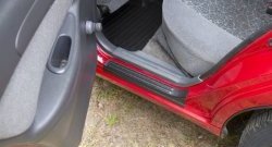 1 509 р. Накладки на внутренние пороги RA  Chevrolet Lanos ( T100,  T150,  седан) (1997-2017), Daewoo Sense  Т100 (1997-2008), ЗАЗ Chance ( седан,  хэтчбэк) (2009-2017), ЗАЗ Sens ( седан,  хэтчбэк) (2007-2017) (Передние)  с доставкой в г. Керчь. Увеличить фотографию 3
