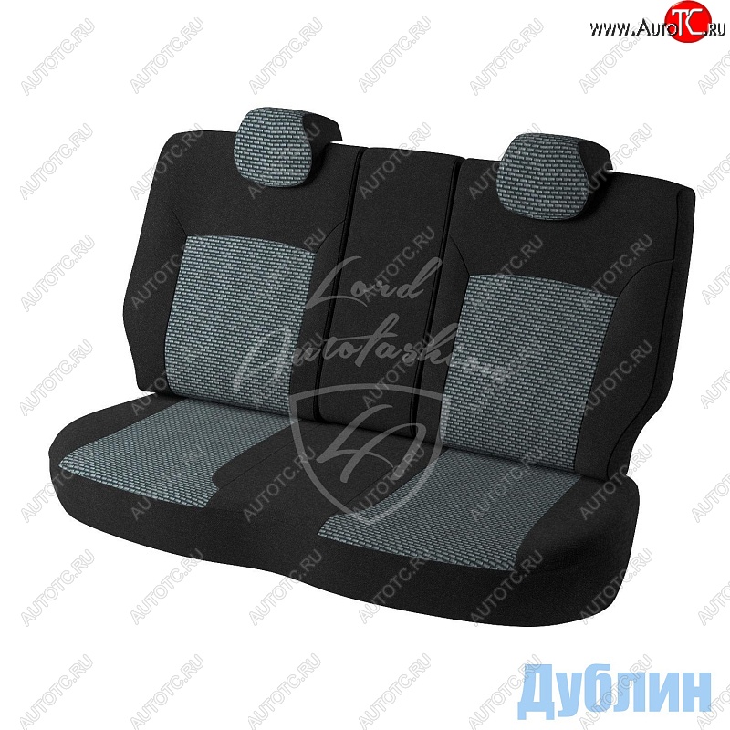 5 849 р. Чехлы для сидений Lord Autofashion Дублин (жаккард, 60/40, 2 горба)  Chevrolet Lanos  T100 (2002-2017) седан (Чёрный, вставка Сеул серый)  с доставкой в г. Керчь
