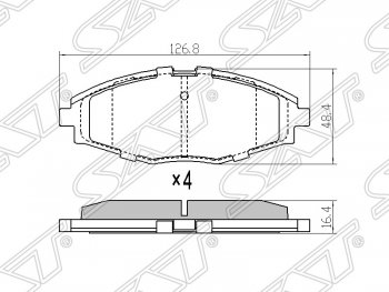Колодки тормозные SAT (для диска 236 mm) Chevrolet Lanos  T100 (2002-2017), Daewoo Nexia  рестайлинг (2008-2015), ЗАЗ Chance ( седан,  хэтчбэк) (2009-2017)