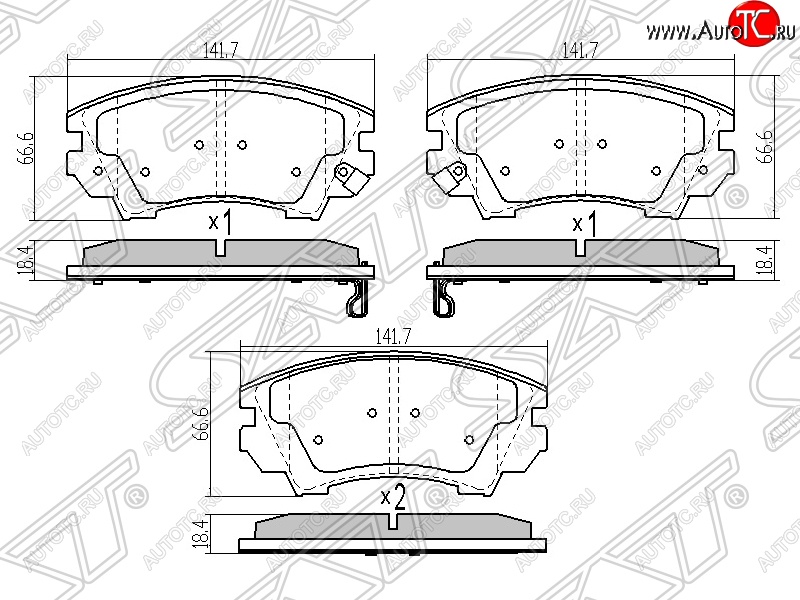 1 239 р. Колодки тормозные SAT (передние)  Opel Astra  J (2009-2017) универсал дорестайлинг, хэтчбек 5 дв. дорестайлинг, седан рестайлинг, универсал рестайлинг, хэтчбек 5 дв.  рестайлинг  с доставкой в г. Керчь