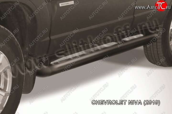 10 599 р. Защита порогов d76 труба Slitkoff  Chevrolet Niva  2123 (2009-2020) рестайлинг (Нержавейка, Полированная)  с доставкой в г. Керчь